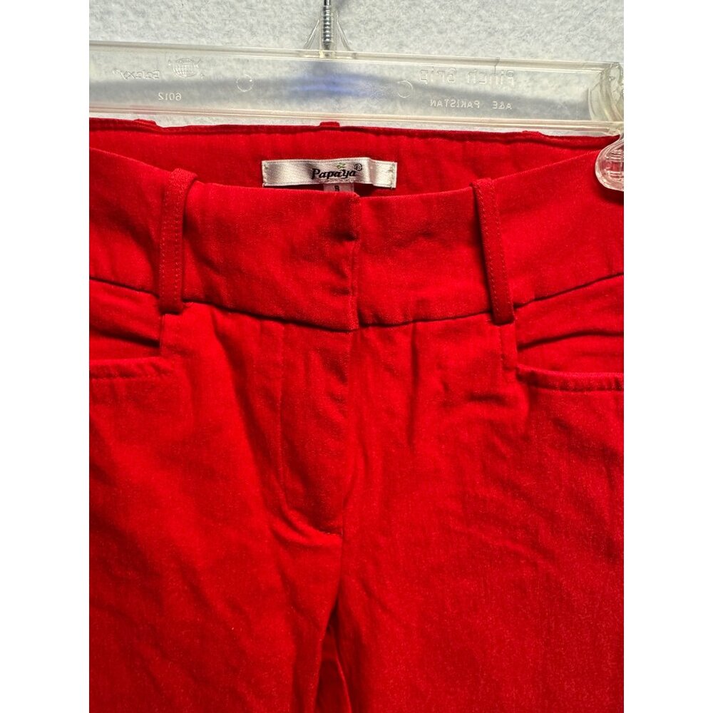 Papaya Womens Red Flared Pants Small - Picture 2 of 10